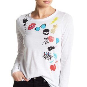 NWT Chaser White Long Sleeve Graphic Tee